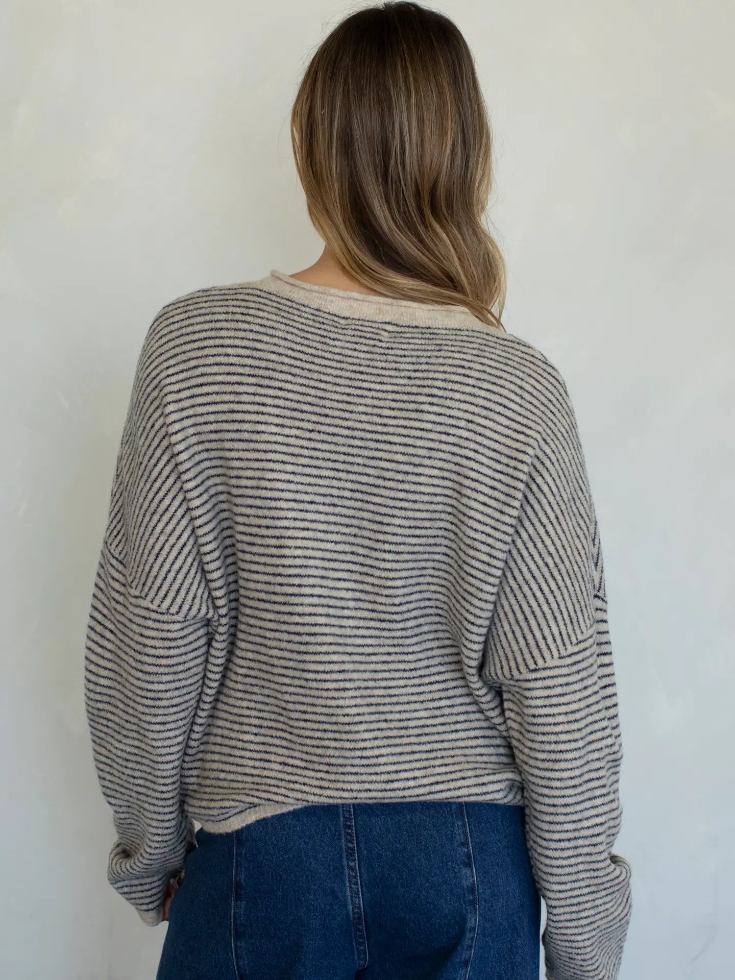 Lainey Cardigan Pin Stripe Natural