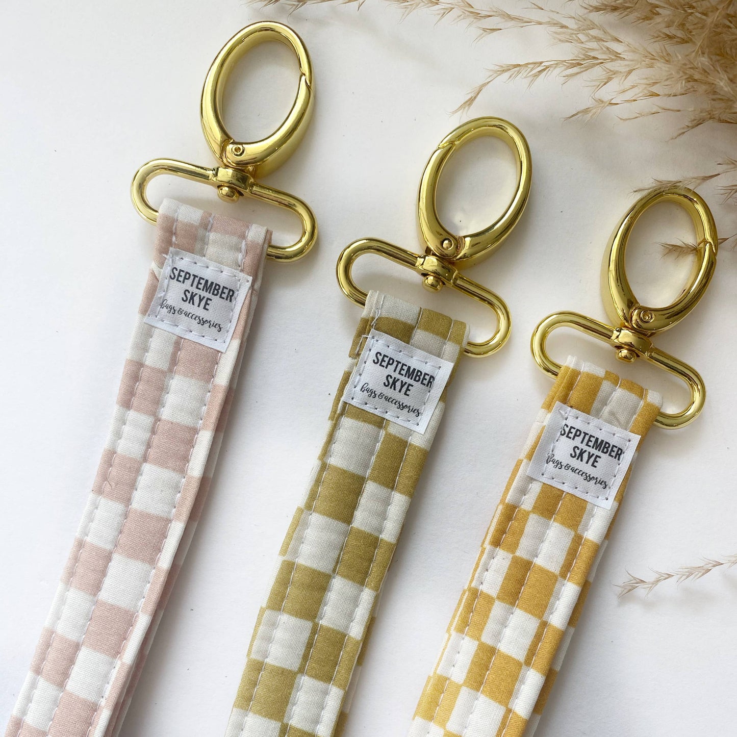 Checkered Keychain Mustard