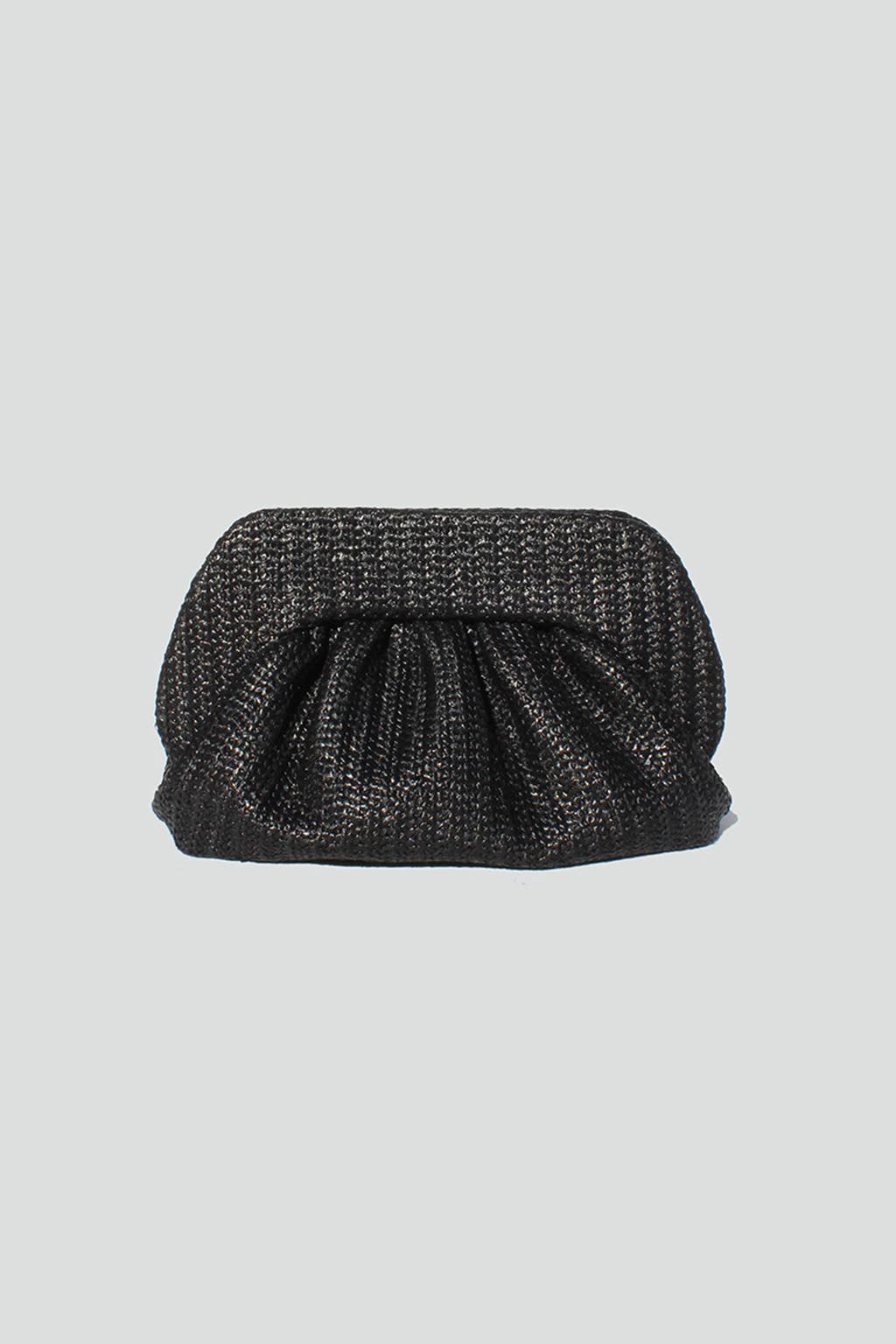 Noelle Straw Clutch Black