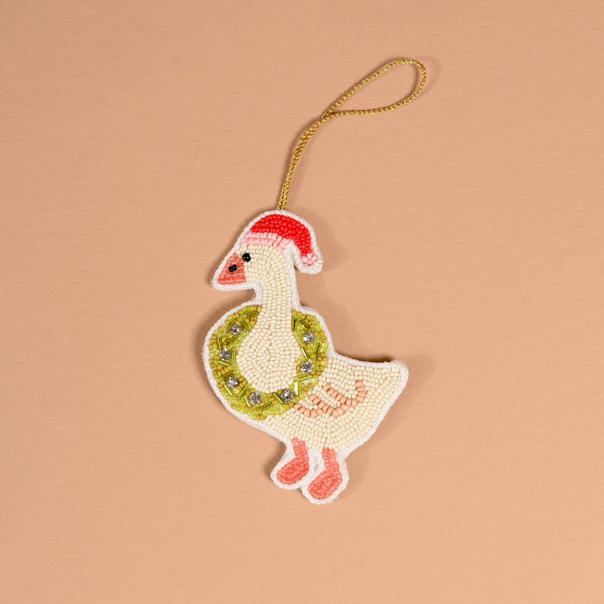 Beaded Ornament Merry Silly Goose