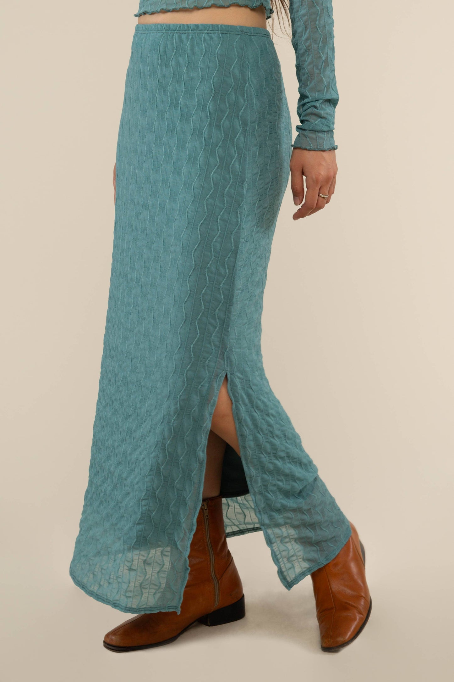 Mila Mesh Skirt Seafoam