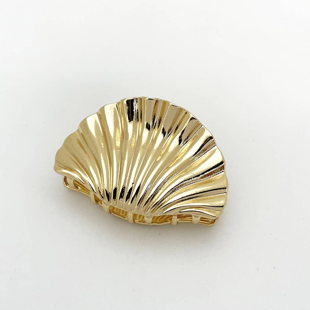 Shell Small Hair Claw Gold