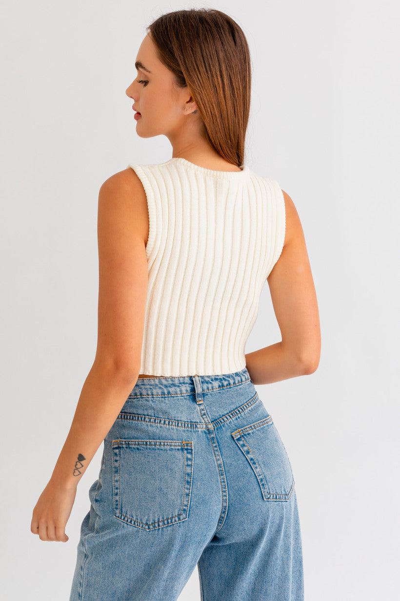 Olivia Sweater Top White