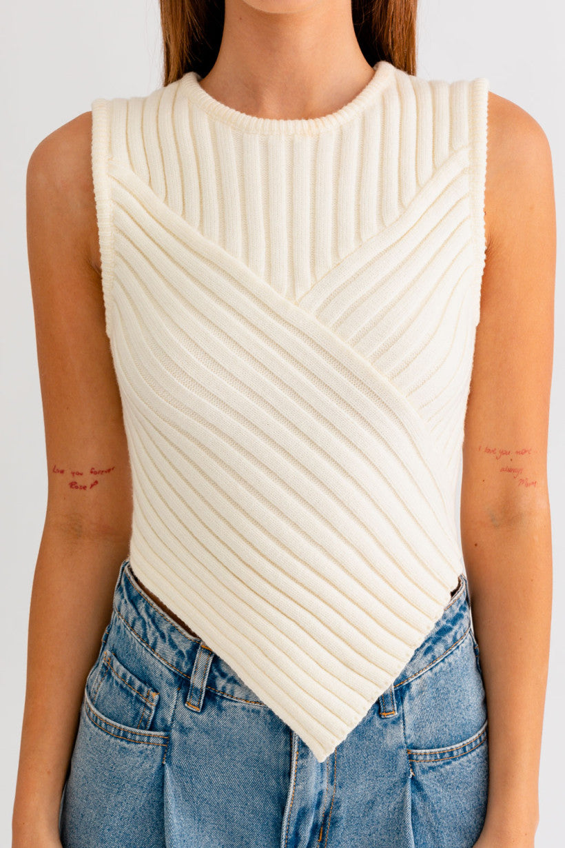 Olivia Sweater Top White