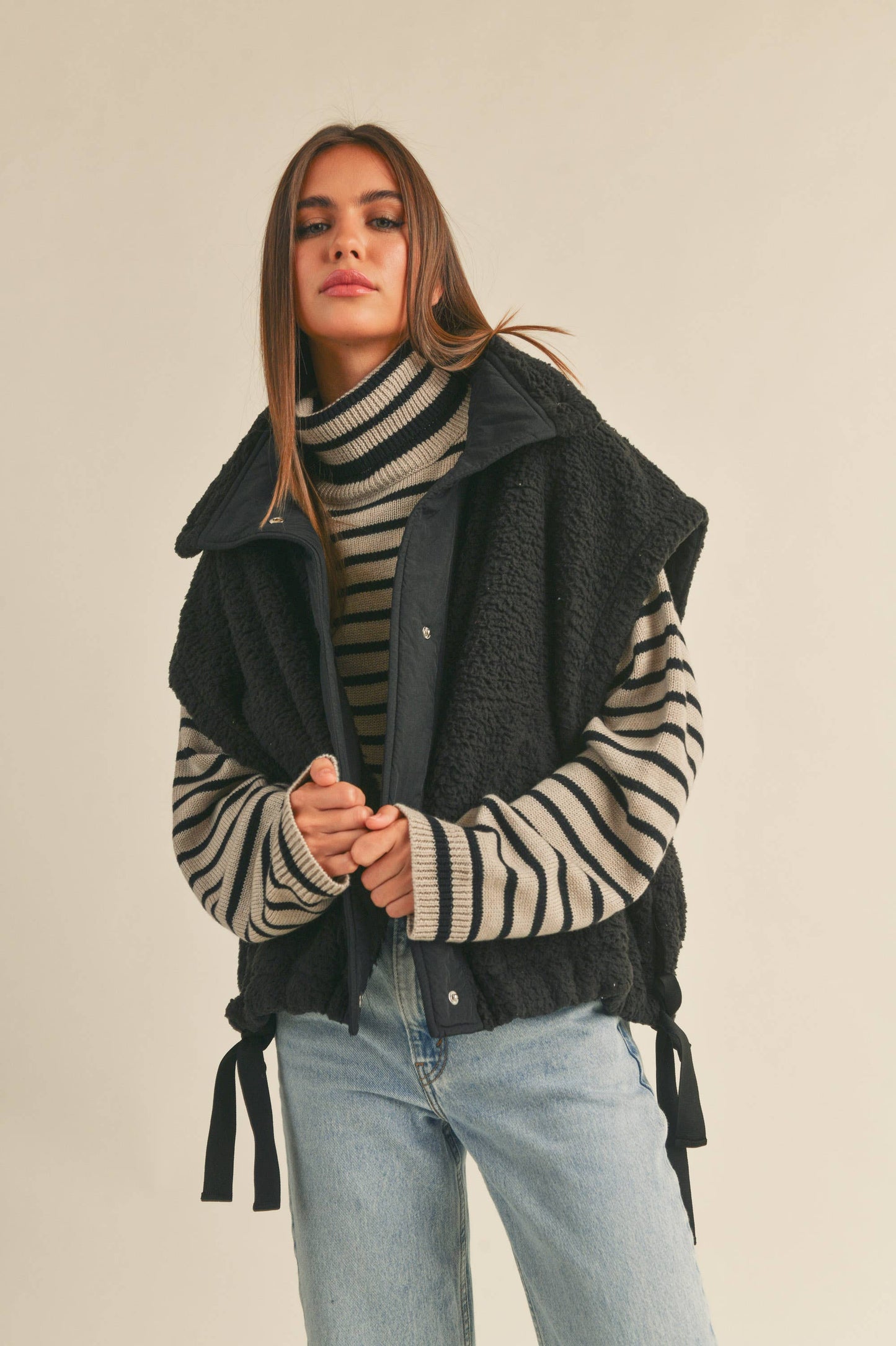 Ziggy Sherpa Vest Black