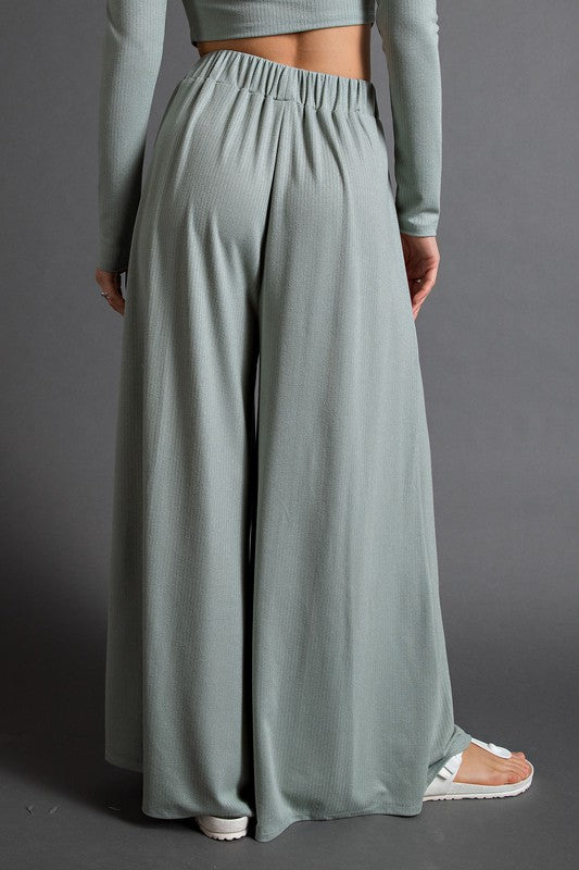 Breezy Nights Wide Leg Ribbed Pants
