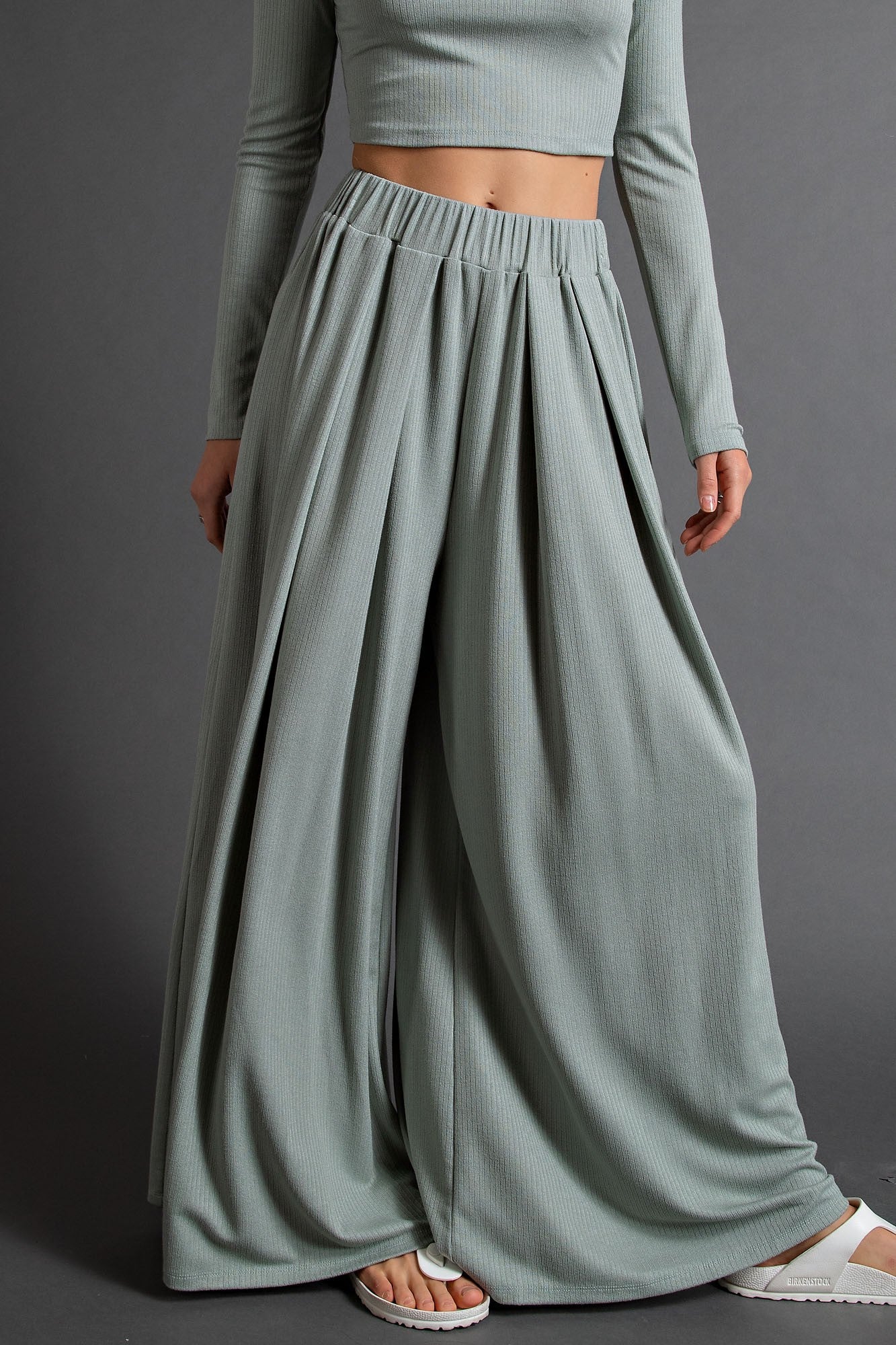 Breezy Nights Wide Leg Ribbed Pants