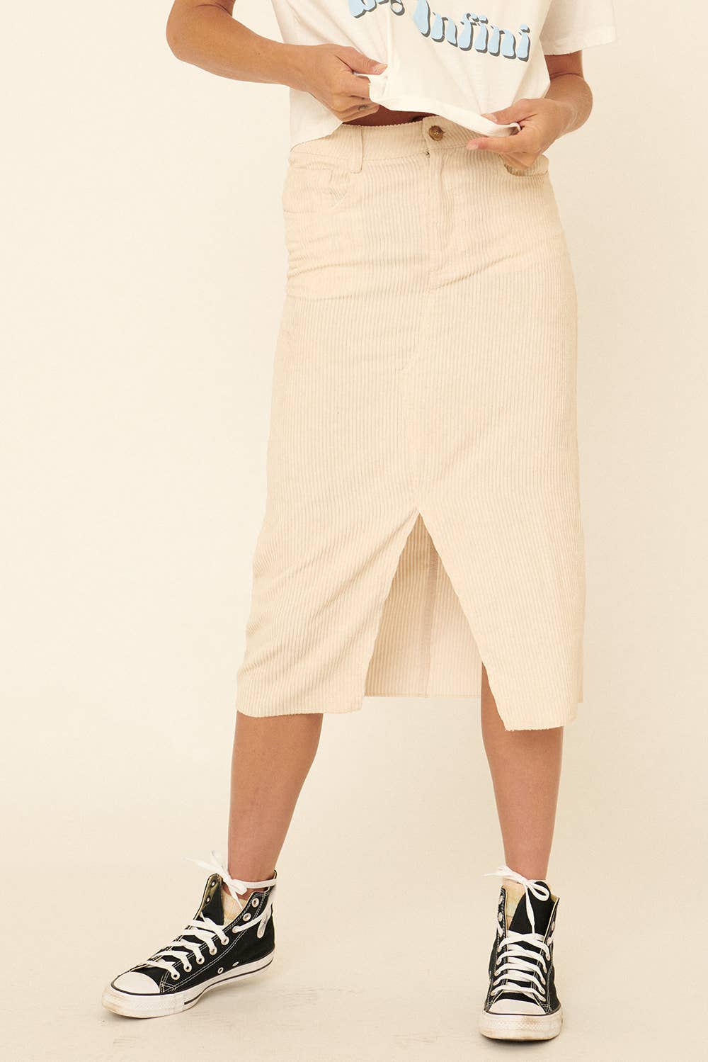 Dylan Cord Midi Skirt