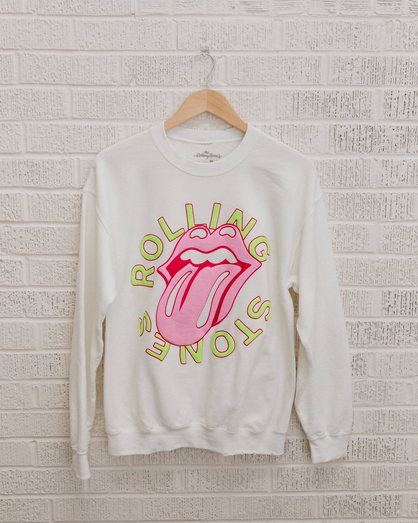 Rolling Stones Neon Puff Lick Sweatshirt