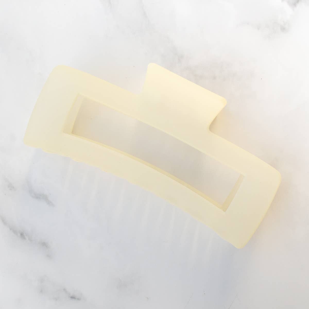 Jumbo Square Hair Clip Ice Ivory