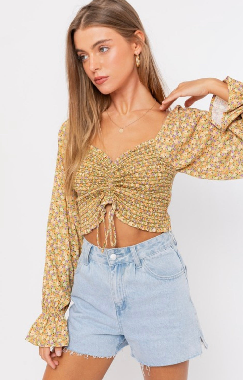 Ruched Smocked Blouse