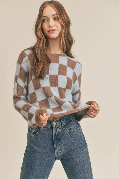 Wave Check Sweater