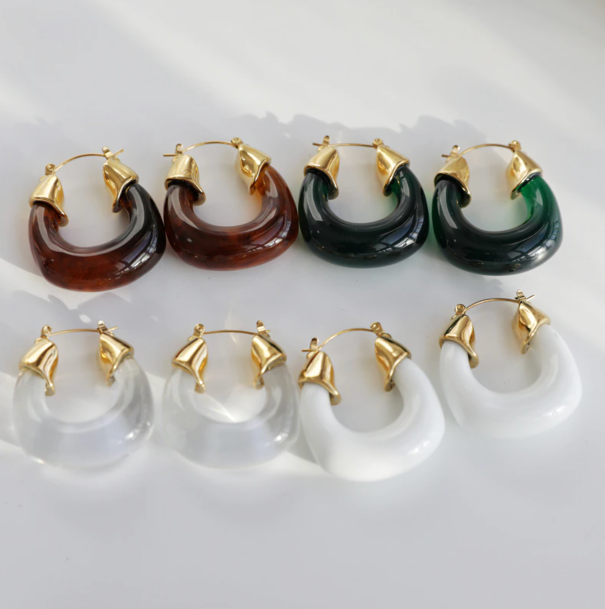 Cyril Red Glaze Hoop Earrings