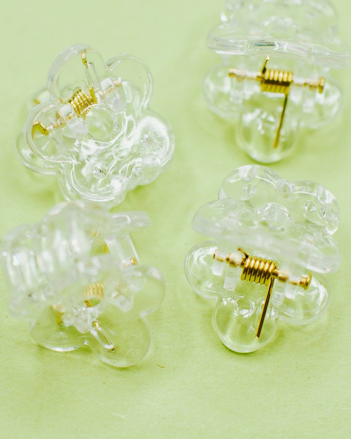 Mini Clips Clear Retro Flower
