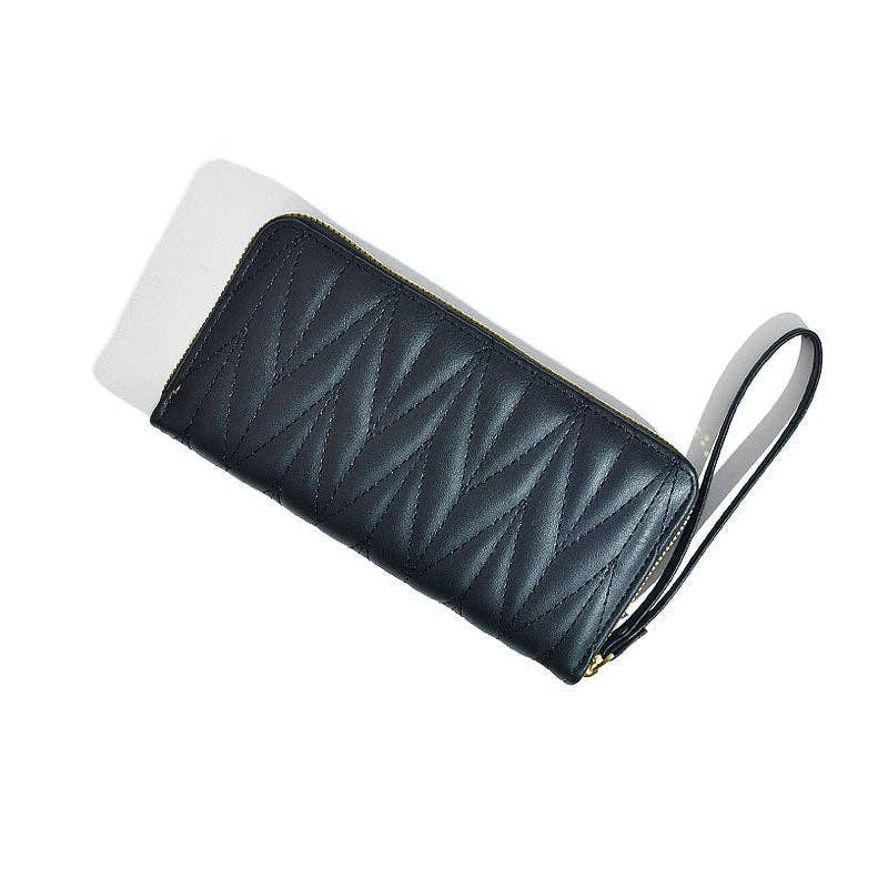 Lily Quilted Wallet Black