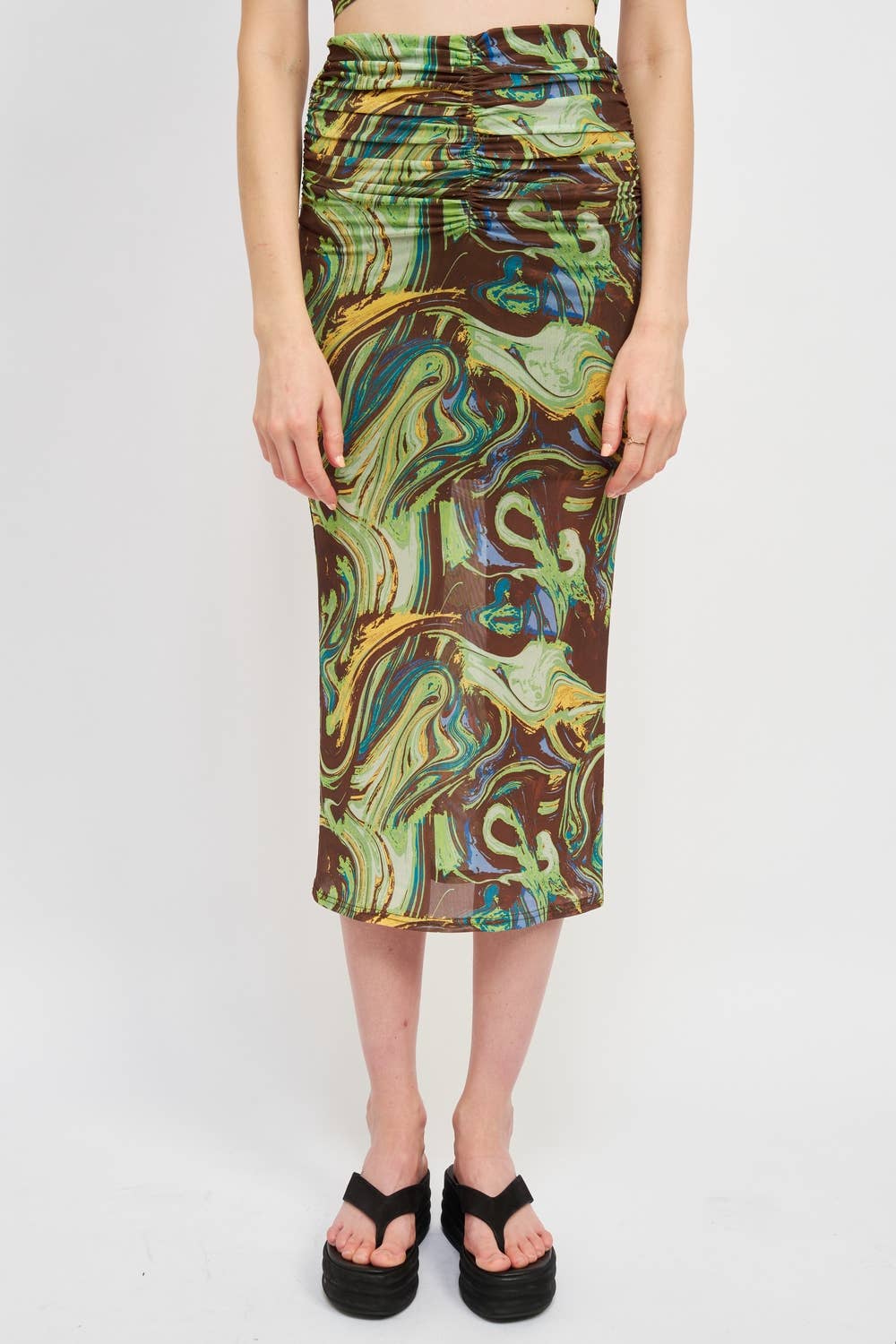 Mesh Around Midi Skirt