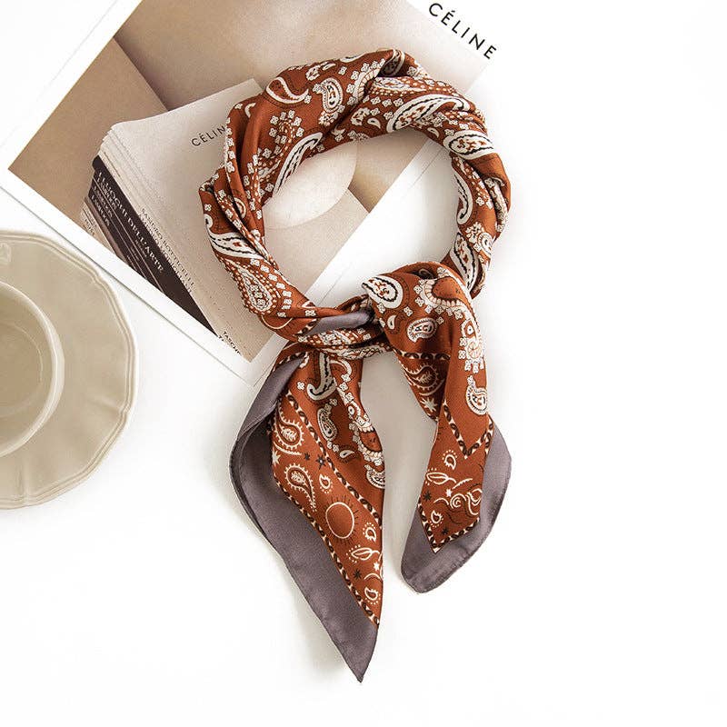 Paisley Print Scarf Brown