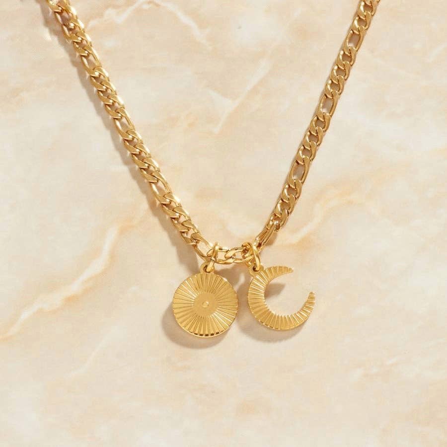 Sun & Moon Charm Necklace