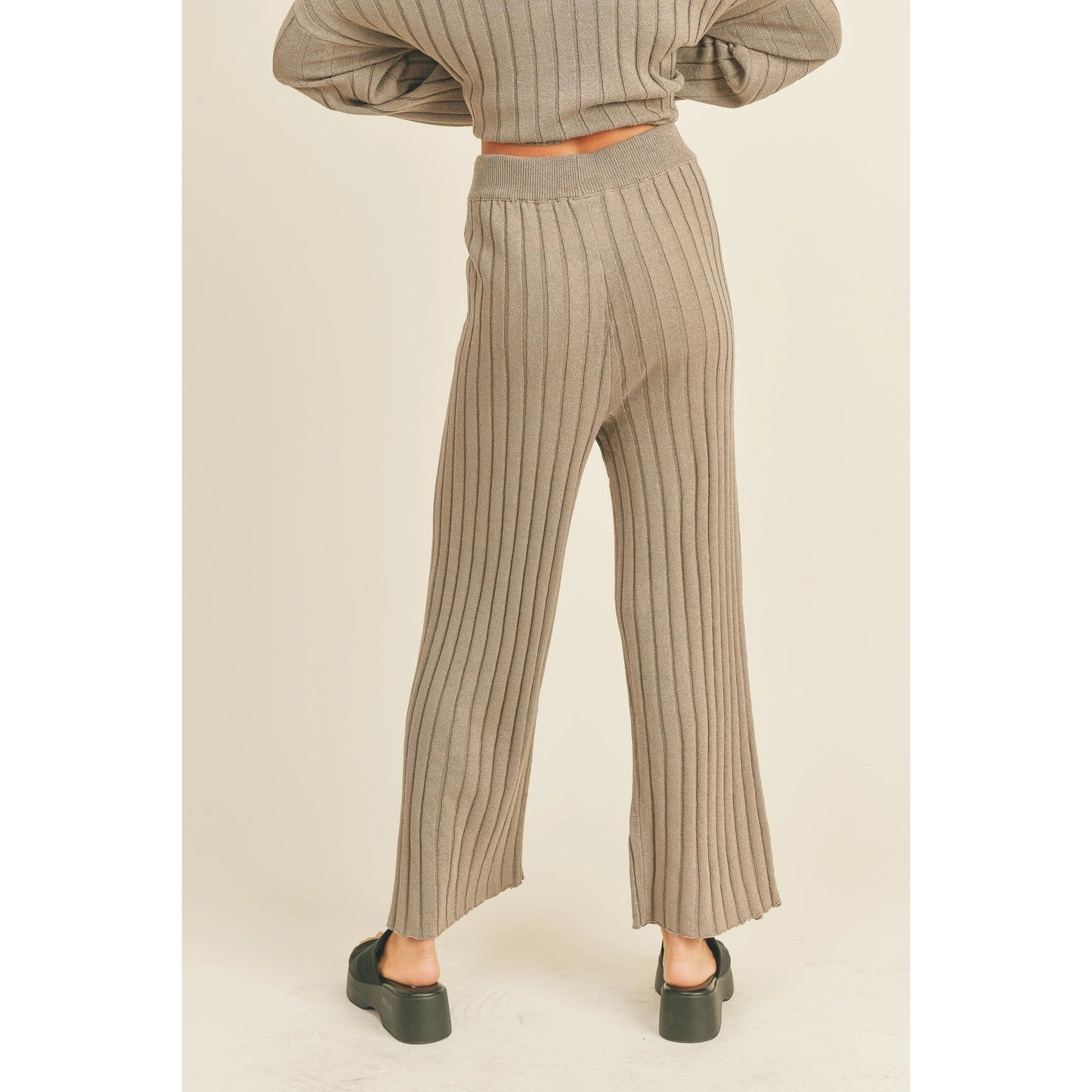 Chill Out Ribbed Pants - Mocha