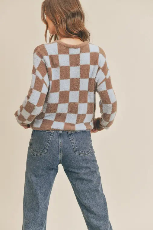 Wave Check Sweater
