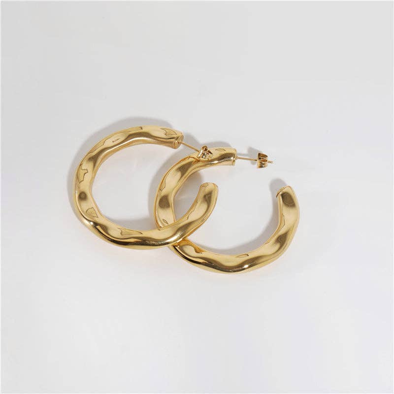 Zhenya Large Hammered Hoops