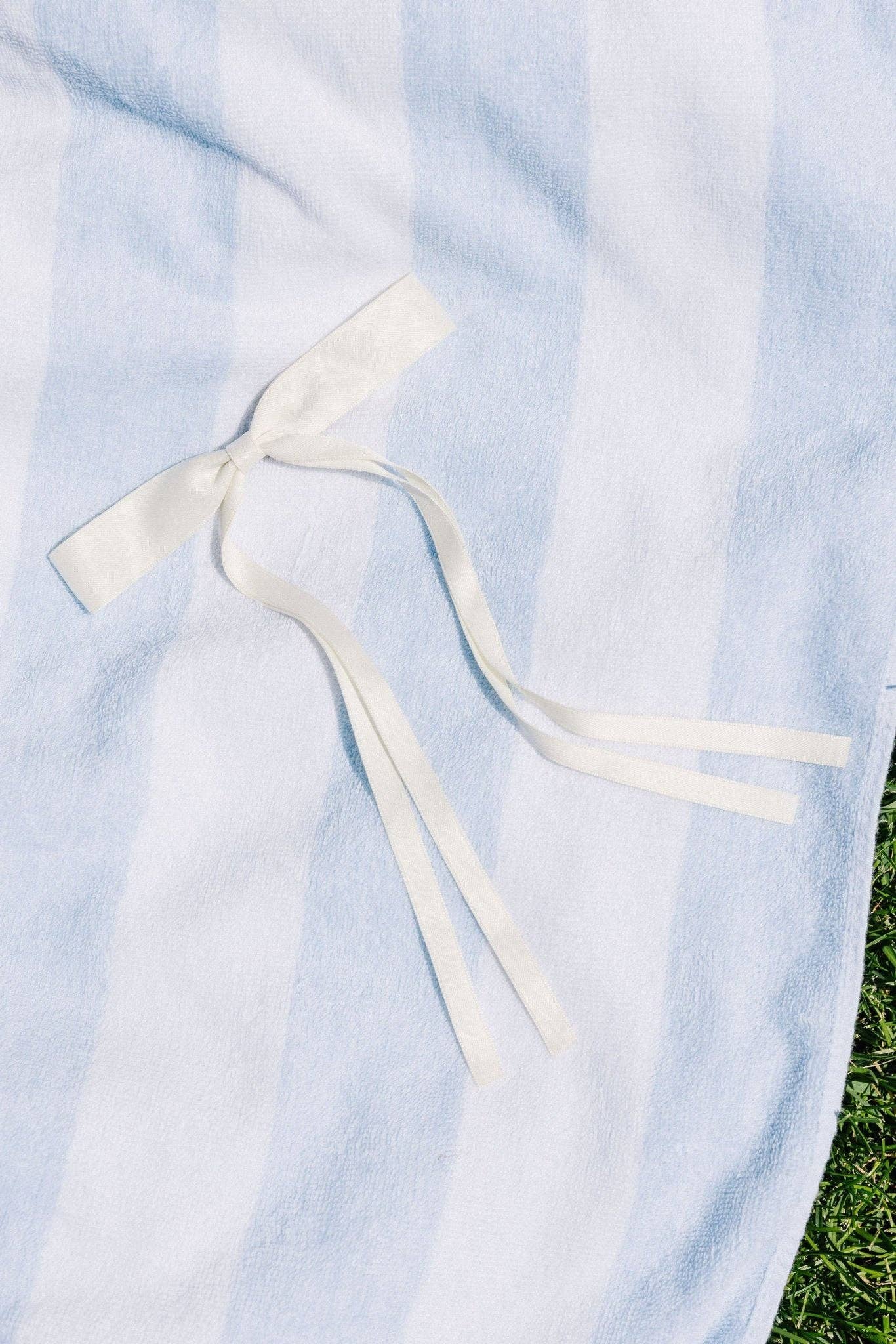 Satin Ribbon Bow Clip: Cream