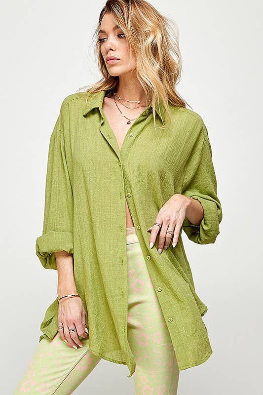 Beach Bound Button Down Kiwi