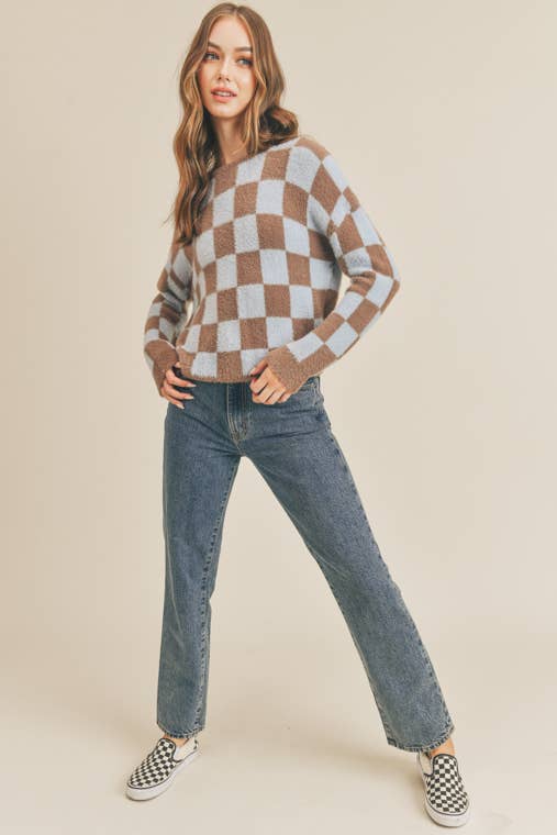 Wave Check Sweater