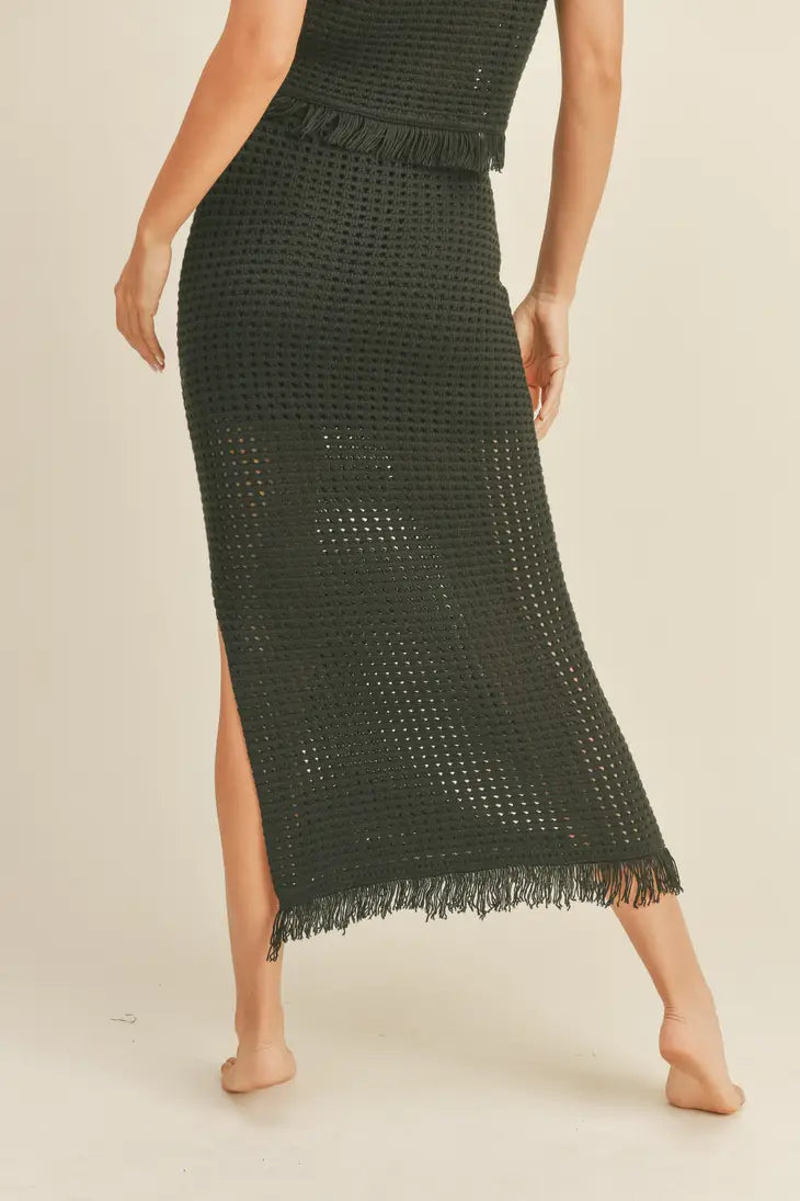 Lost Seas Crochet Skirt Black