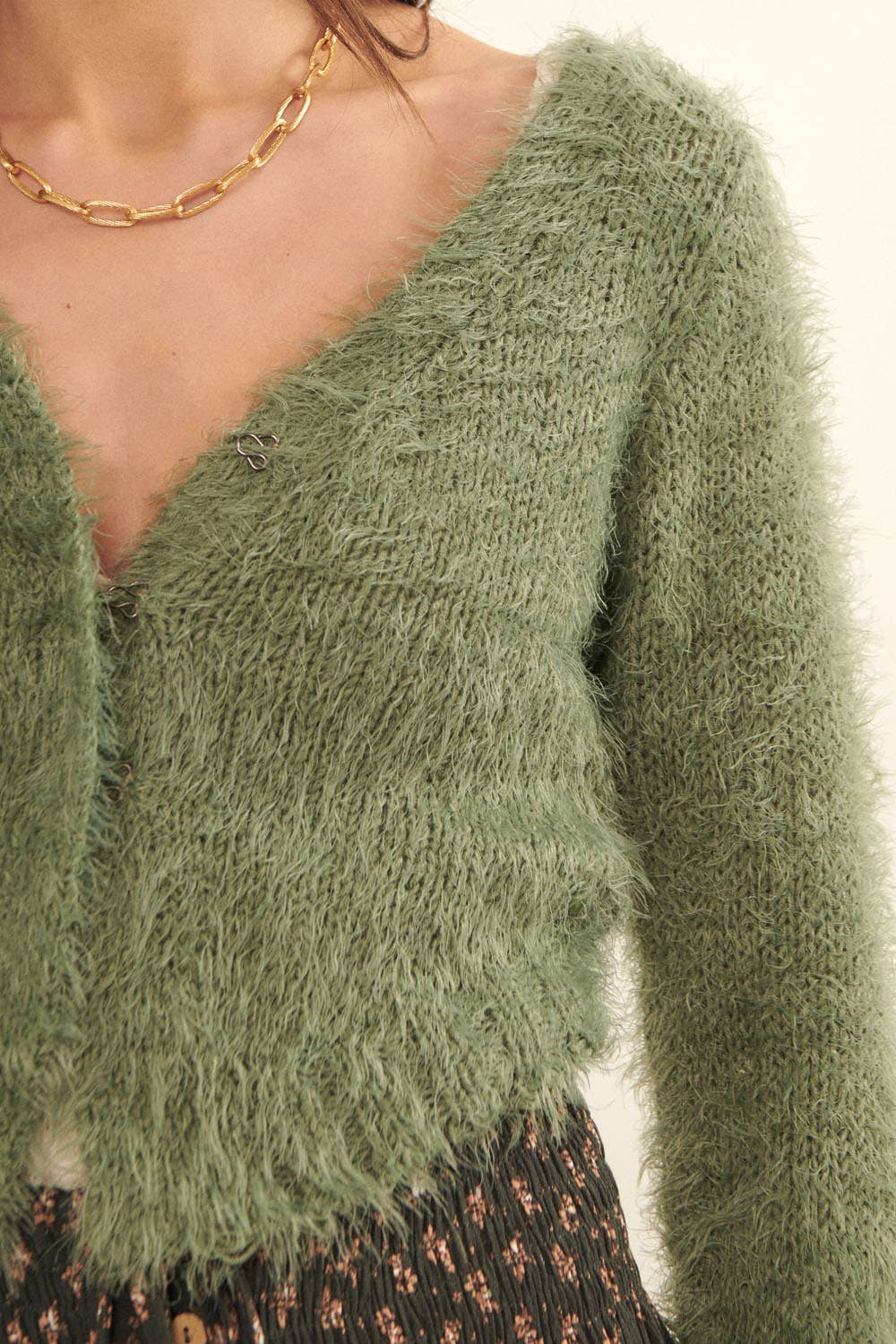 Nadia Furry Knit Cardigan