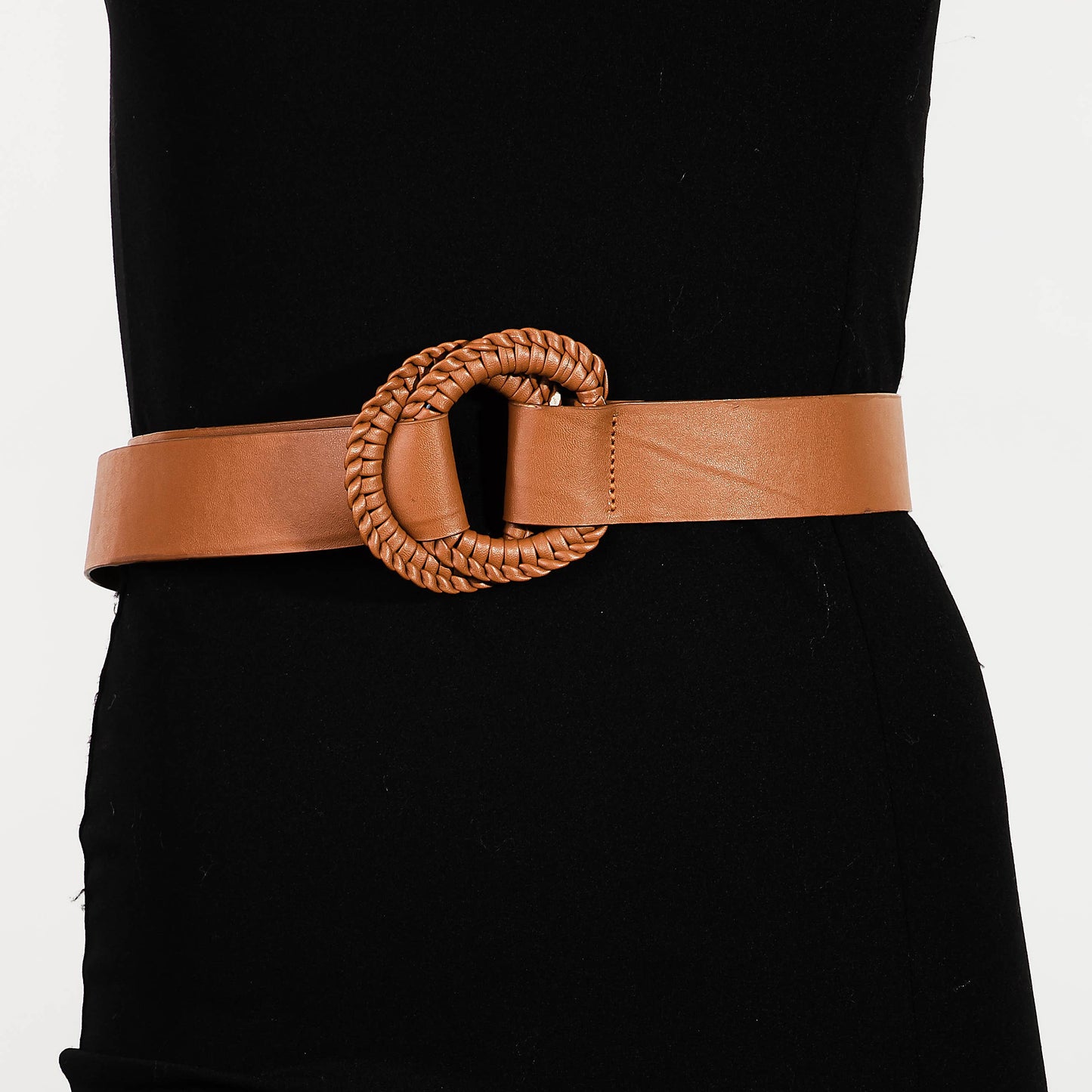 Faux Leather Double Ring Belt