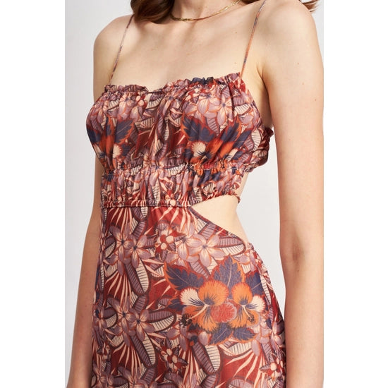Floral Cut Out Maxi Dress