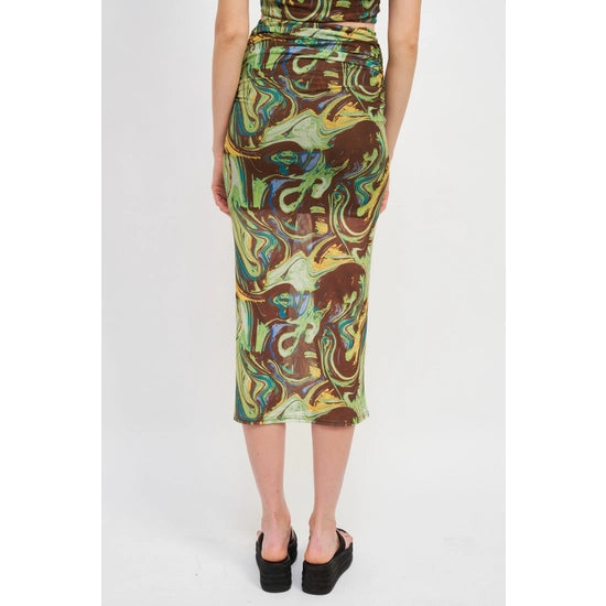 Mesh Around Midi Skirt