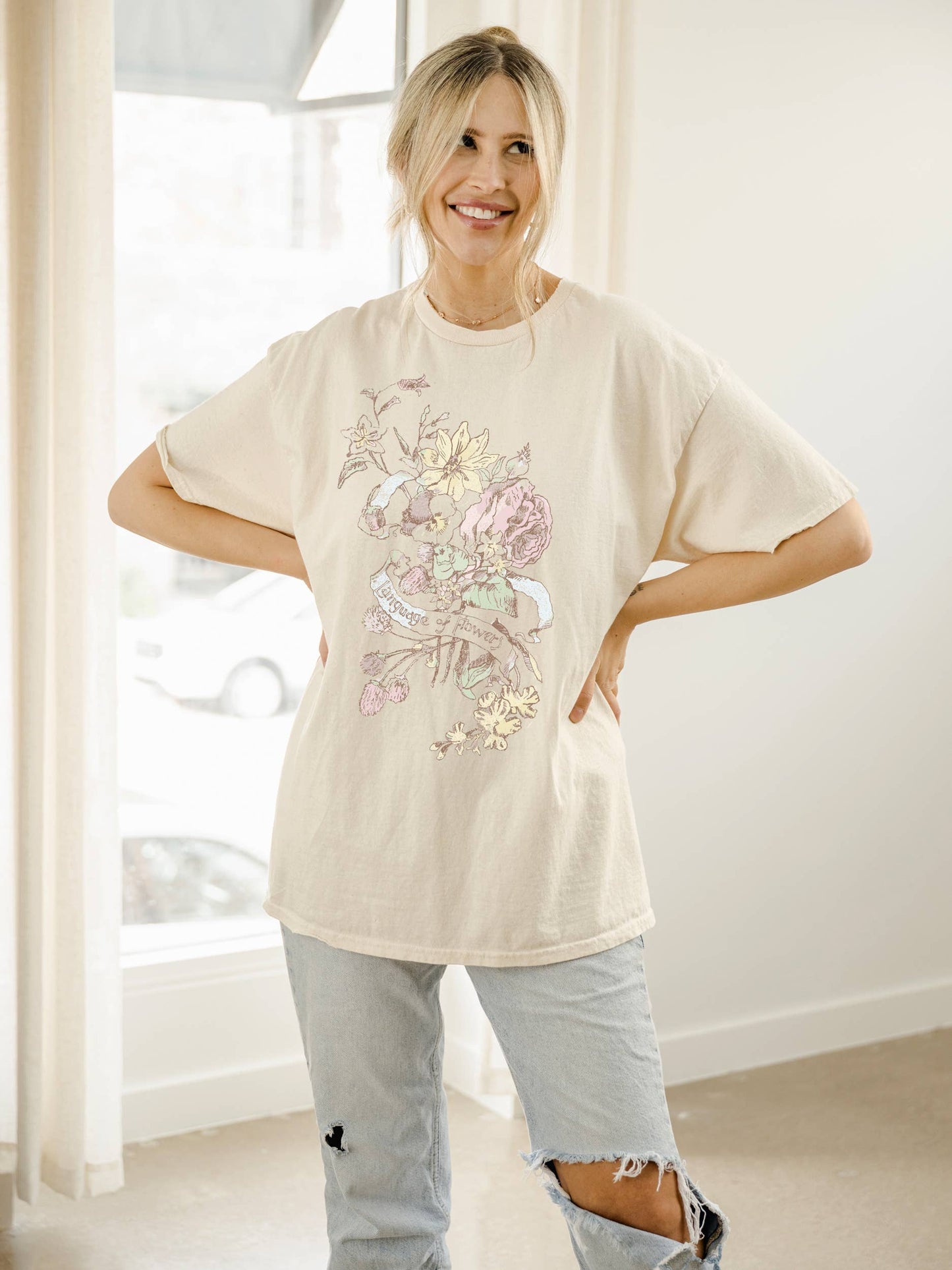 Language of Flowers Thrifted Tee