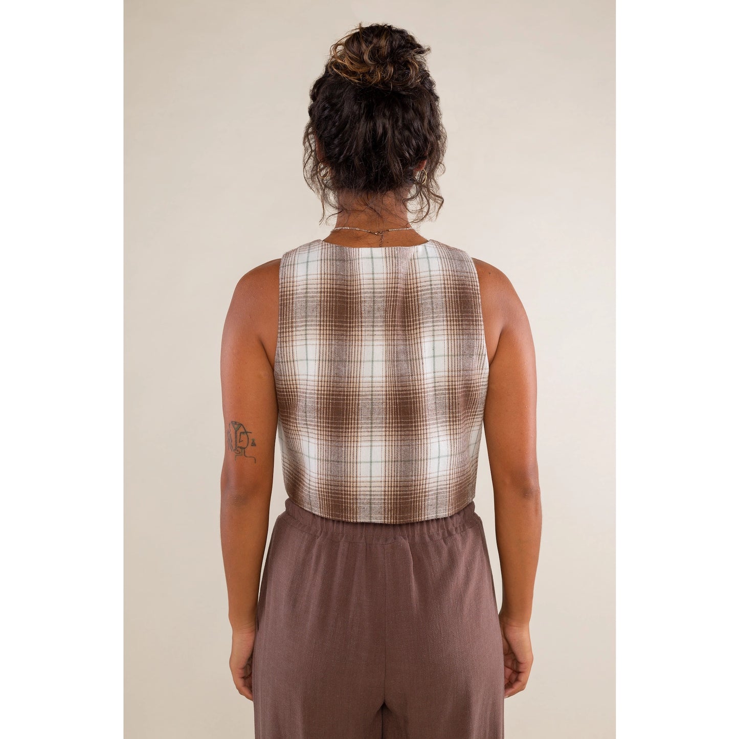 Wren Plaid Button Up Vest