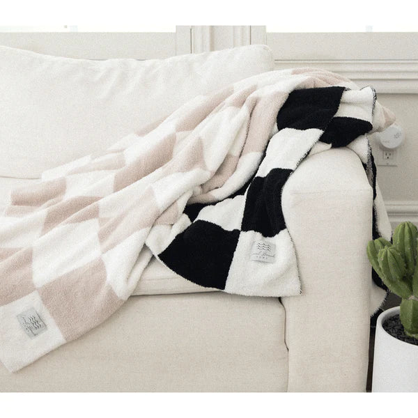 Checker Luxe Blanket Sand/Cream