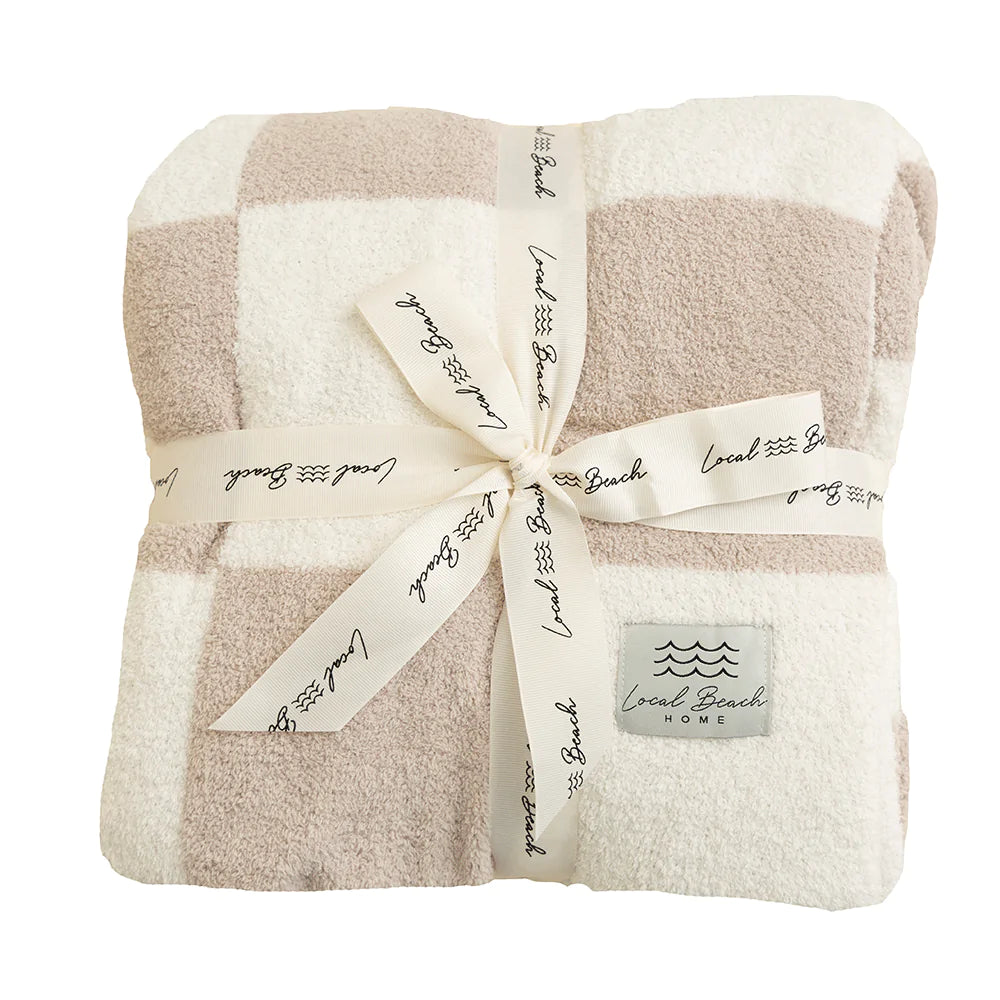 Checker Luxe Blanket Sand/Cream