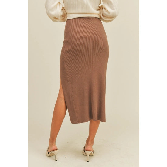 Ribbed Midi Skirt
