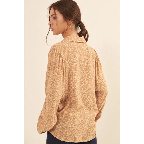 Floral Collared Oversized Shirt