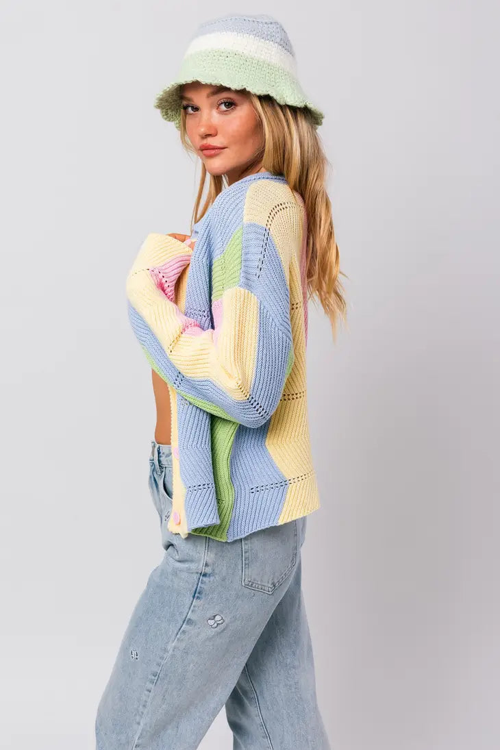 Brightside Wavy Knit Cardigan