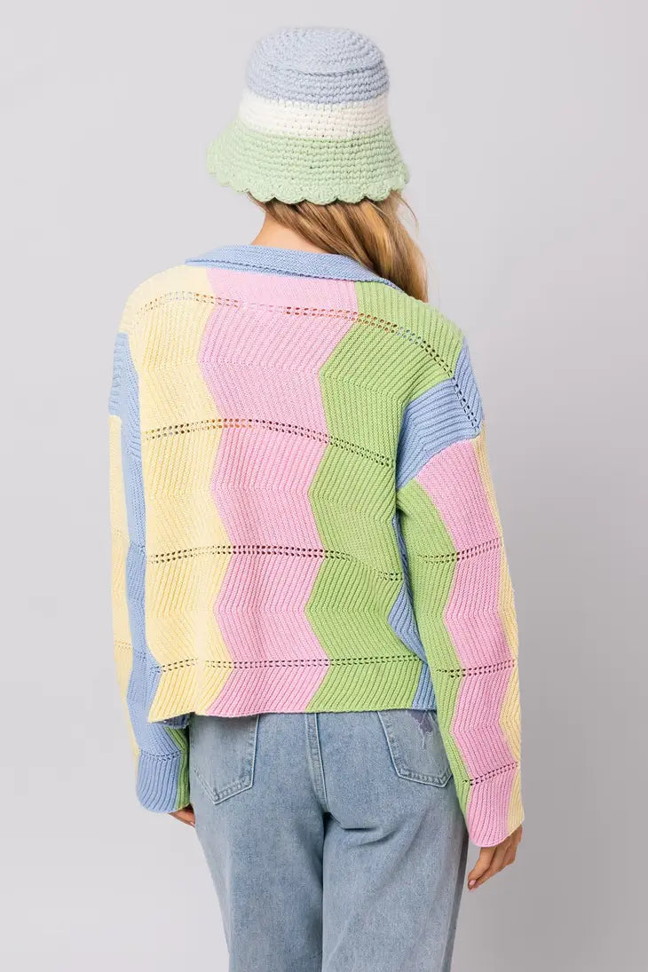 Brightside Wavy Knit Cardigan