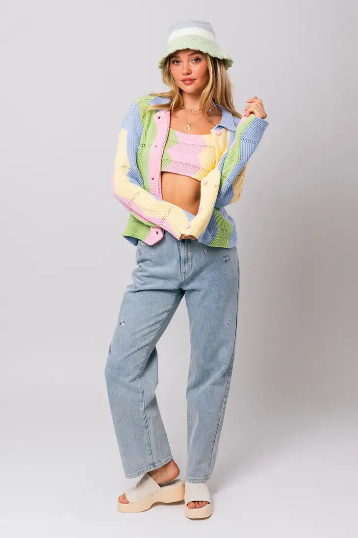 Brightside Wavy Knit Cardigan