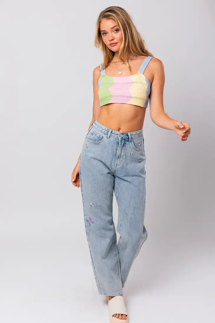 Brightside Wavy Knit Crop Top