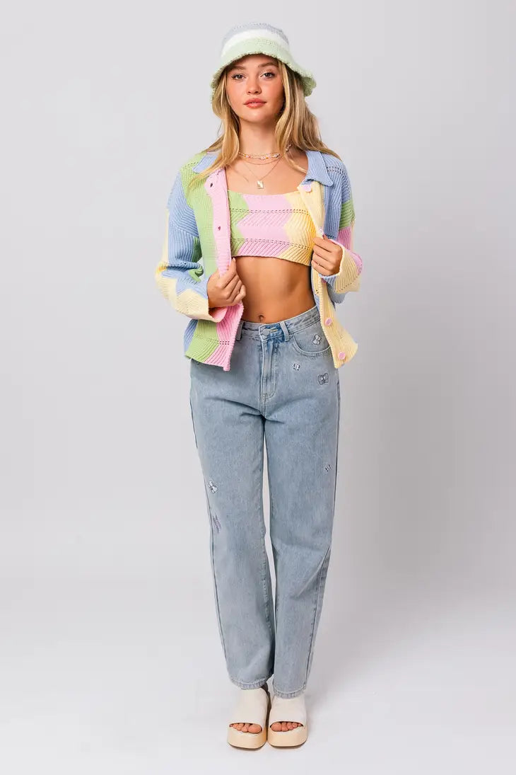 Brightside Wavy Knit Crop Top