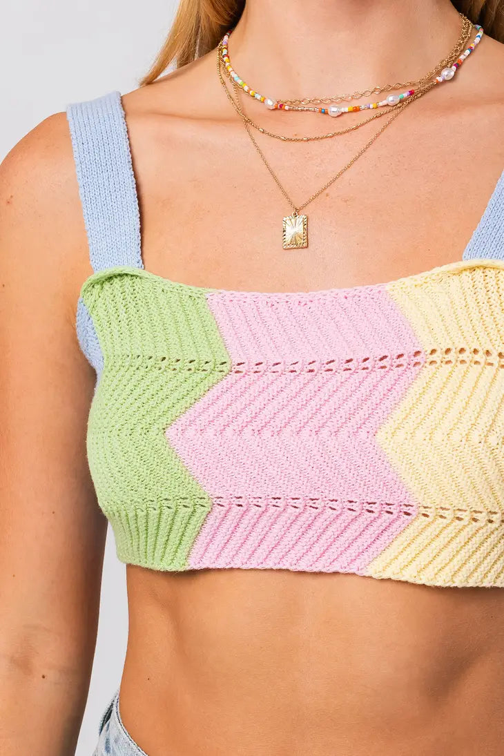 Brightside Wavy Knit Crop Top
