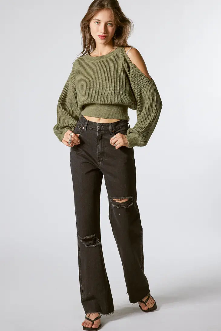 Lena Ripped Black Denim
