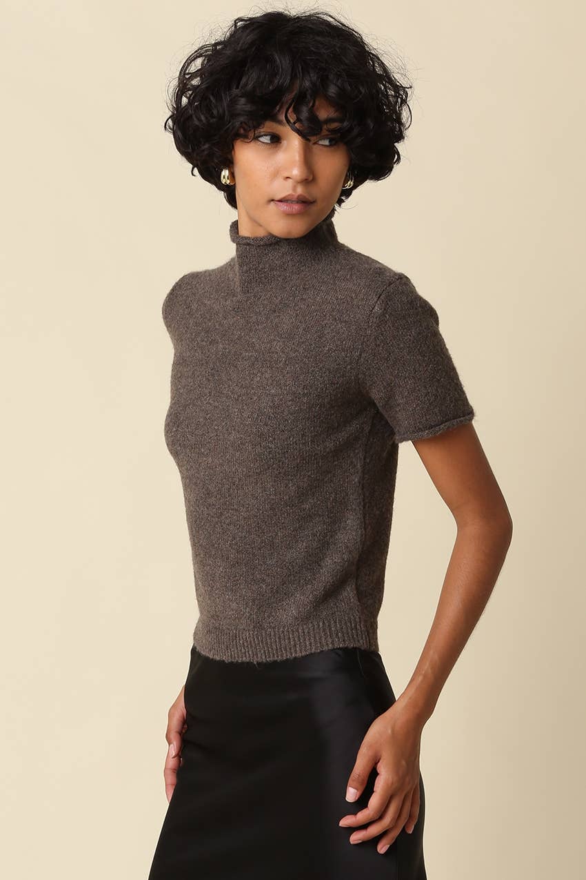 Olivaceous - Alani Mock Neck Knit Top: H GREY / L