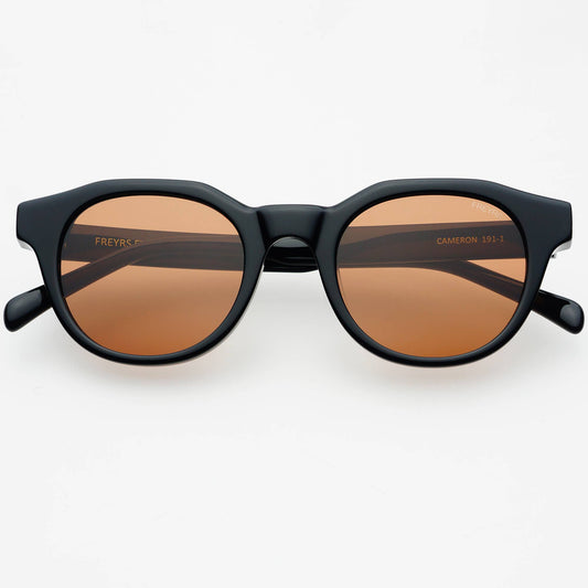Cameron Round Sunglasses Black/Brown