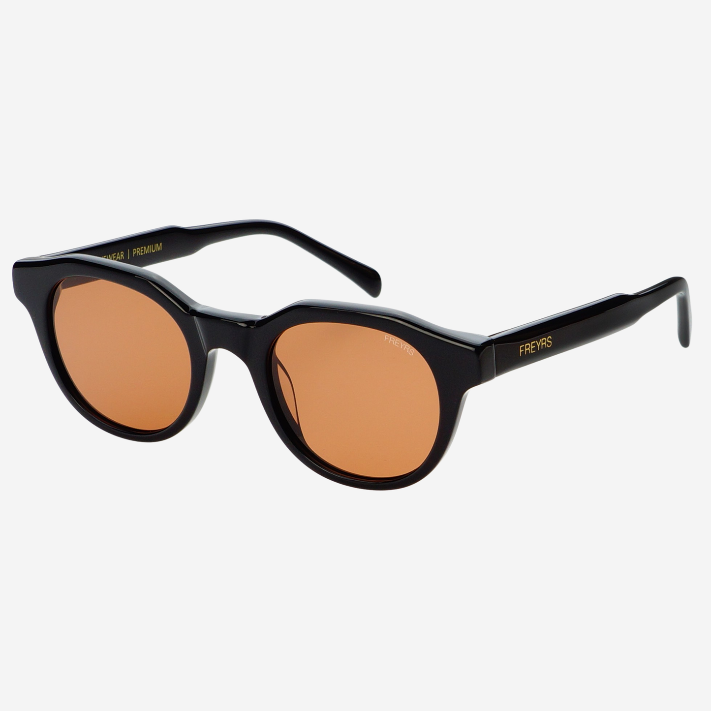Cameron Round Sunglasses Black/Brown