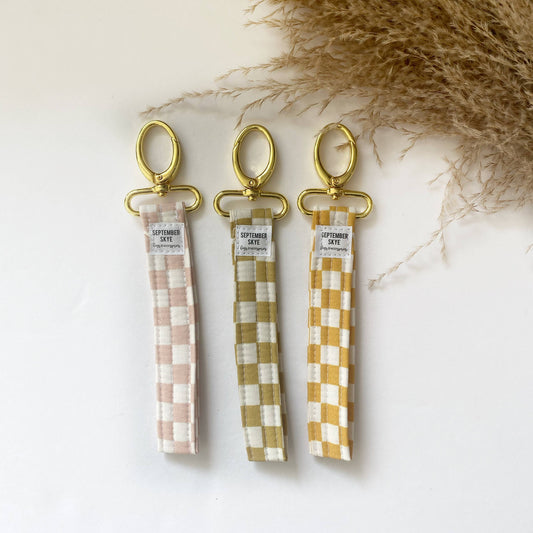 Checkered Keychain Mustard